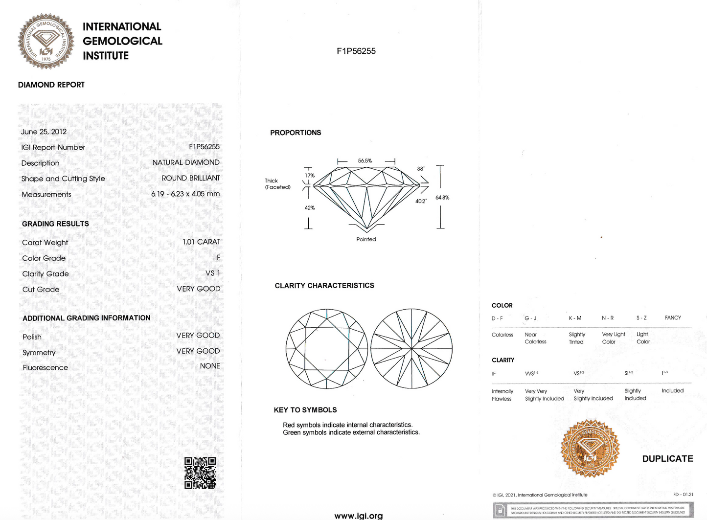 Witgouden solitaire ring met een diamant van 1.01 carat