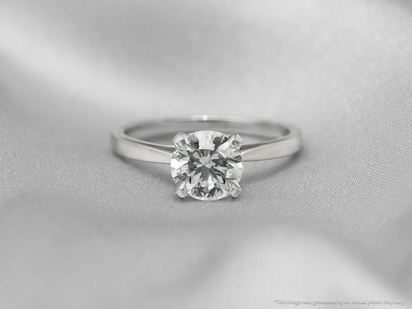 Witgouden solitaire ring met een diamant van 1.01 carat